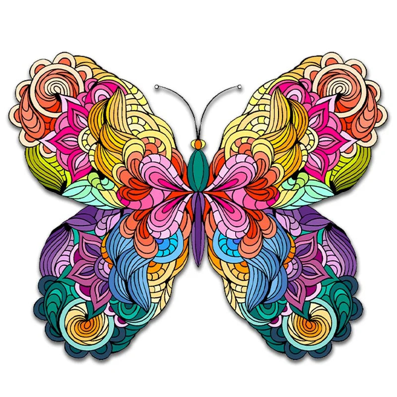 Wooden Jigsaw Puzzle - Colourful Butterfly