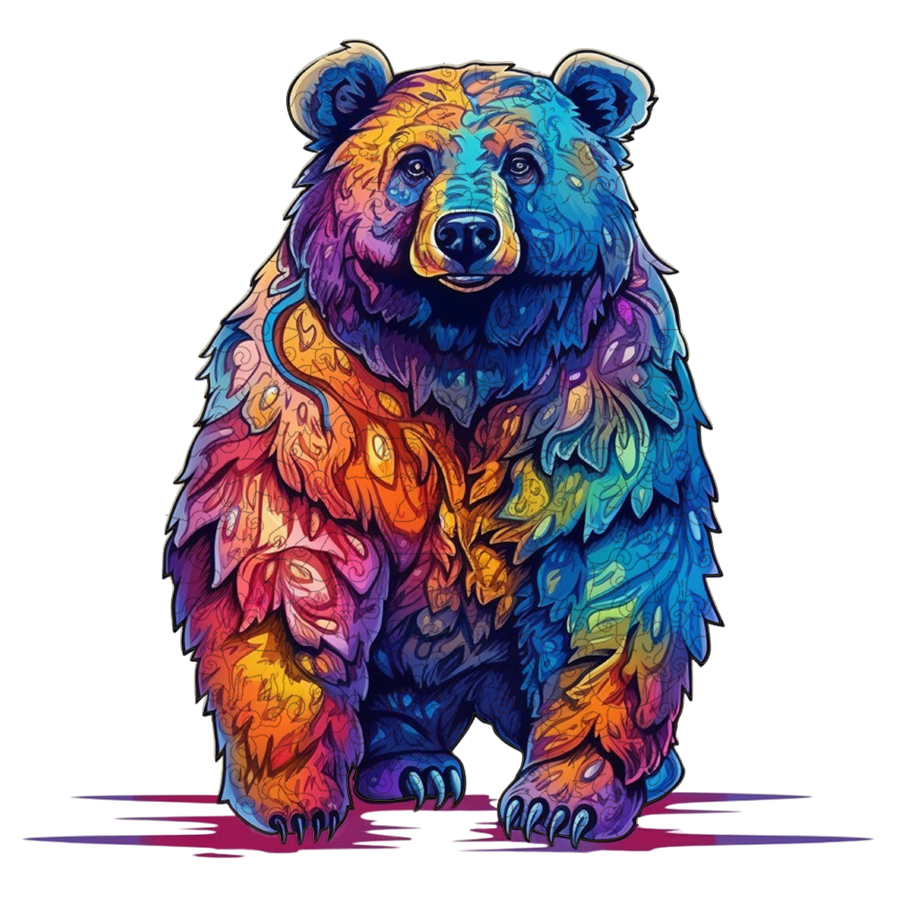 Wooden Jigsaw Puzzle - Psychedelic Bear